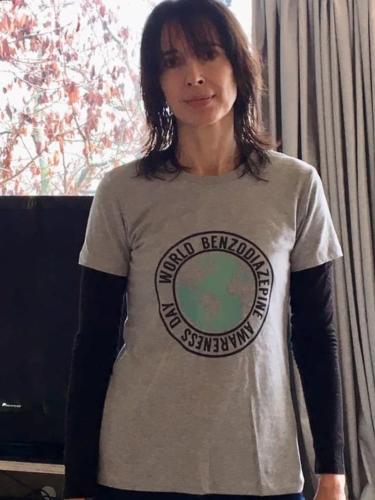 2019 - W-BAD Honarary Member, Michelle Goulevitch, with W-BAD shirt